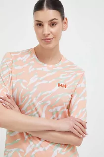 Koszulki sportowe damskie - Helly Hansen t-shirt sportowy Lifa Active Solen kolor różowy - grafika 1