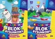 Szkolne artykuły papiernicze - Blok rysunkowy kolorowy A4 15 arkuszy 10 sztuk mix - Astra - miniaturka - grafika 1