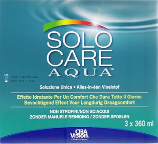 Solo-Care Aqua - 3 x 360ml - Płyny do soczewek kontaktowych - miniaturka - grafika 1
