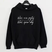 Bluzy damskie - czarna damska bluza z kapturem weź nie pytaj - miniaturka - grafika 1