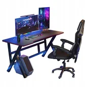 Biurka gamingowe - Biurko Gamingowe Stół Dla Gracza Komputerowe Czarne Duże Nowoczesne 120 Cm - miniaturka - grafika 1