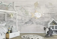 Wyposażenie pokoiku dziecięcego - Fly High Neutral Wakacyjna Tapeta w Latawce - miniaturka - grafika 1