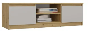 Stylowa szafka pod telewizor 140 cm dąb artisan + kaszmir - Amida 3X - Szafki RTV Stylowa szafka pod telewizor 140 cm dąb artisan + kaszmir - Amida 3X - Szafki RTV - miniaturka - grafika 1