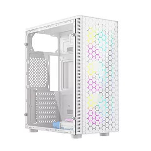 GEMBIRD OBUDOWA FORNAX 500W MIDI-TOWER (2X USB 3.1, 1X USB 2.0, HD AUDIO, SZKLANY PANEL BOCZNY, PODŚWIETLENIE ARGB) BIAŁA - Obudowy komputerowe - miniaturka - grafika 2