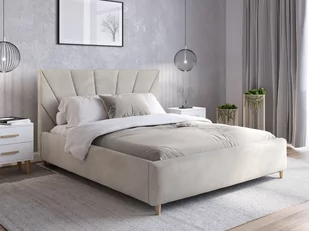 Łóżko tapicerowane Skandynawskie 160x200 Scandi line 3 Velvet Szary - Łóżka - miniaturka - grafika 1