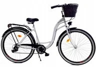 Rowery - Dallas Bike Rower Dallas City 28" 7spd - biały z czarnym + kosz wiklina - miniaturka - grafika 1