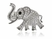 Broszki - Broszka srebrna 925 Słoń słonik - miniaturka - grafika 1