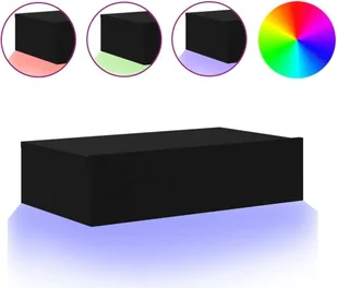 vidaXL Szafka pod telewizor z oświetleniem LED czarna 60x35x15,5 cm - Szafki RTV vidaXL Szafka pod telewizor z oświetleniem LED czarna 60x35x15,5 cm - Szafki RTV - miniaturka - grafika 1