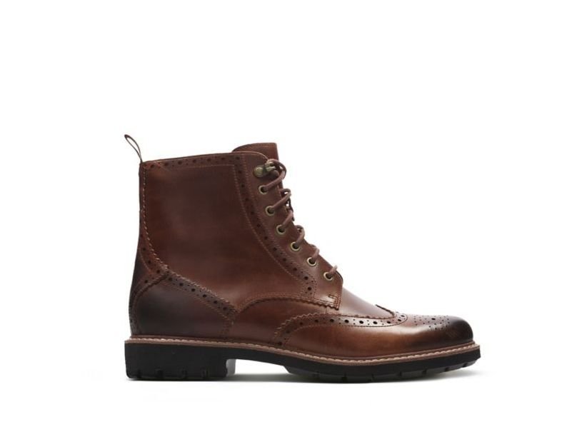 Clarks, Trzewiki męskie, Batcombe Lord Dark Tan Lea, brązowy, rozmiar 45