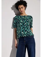 Bluzki damskie - Street One Bluzka w kolorze beżowo-zielonym - miniaturka - grafika 1