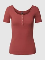 Koszulki i topy damskie - T-shirt z listwą guzikową model ‘KITTE’ - miniaturka - grafika 1