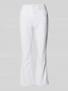 Spodnie damskie - Jeansy o rozkloszowanym kroju w jednolitym kolorze model ‘KIRUNA’ - grafika 1