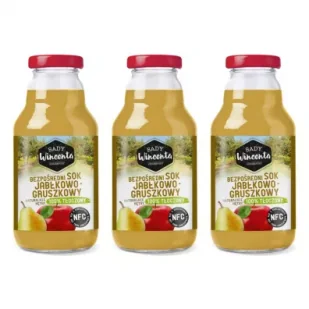 Sady Wincenta Sok 100% jabłkowo-gruszkowy naturalnie mętny tłoczony NFC Zestaw 3 x 330 ml - Soki i napoje niegazowane - miniaturka - grafika 1