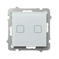 Wyłączniki światła i elektryczne - Wyłącznik dotykowy podwójny schodowy / krzyżowy SONATA Touch - białe szkło mrożone - miniaturka - grafika 1