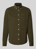 Koszule męskie - Koszula sztruksowa o kroju regular fit z kołnierzykiem typu button down model ‘ANTON’ - miniaturka - grafika 1