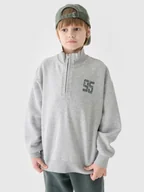 Bluzy dla chłopców - 4F Bluza dresowa nierozpinana bez kaptura chłopięca - szara 164 (13-14 lat) - miniaturka - grafika 1