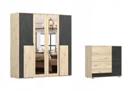 Komody - Zestaw Bafra Szafa 4D 200 Komoda 4S Pojemna szafki szuflady Producent - miniaturka - grafika 1