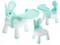 Stoliki dla dzieci - Krzesełko stolik do karmienia i zabawy miętowy - miniaturka - grafika 1