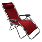 Leżaki ogrodowe - Leżak z podnóżkiem bordo JUMI - miniaturka - grafika 1