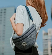 Nerki - Nerka XL z grubej plecionki melanż z recyklingu granat - miniaturka - grafika 1