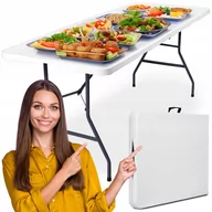 Meble gastronomiczne - Stół cateringowy PARTY WHITE składany w walizkę 180 cm - miniaturka - grafika 1
