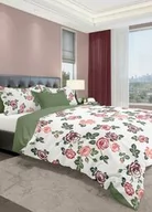 Pościel - Faro Pościel bawełniana 160x200 biała zielona różowa róże kwiaty 008 Fashion 23 - miniaturka - grafika 1