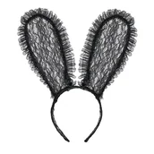 Dodatki do strojów karnawałowych - Opaska uszy króliczka królika koronka akcesoria - miniaturka - grafika 1