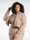 Bluzy damskie - Reebok Bluza Reebok Classics Reverse Fleece Layer (Plus Size) IB4449 Brązowy - miniaturka - grafika 1