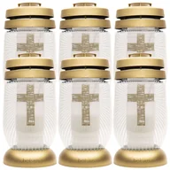 Lampiony i znicze - Znicze Bolsius 3S 04 Krzyż Wkłady 36H 1,5 Dnia 6 Sztuk - miniaturka - grafika 1