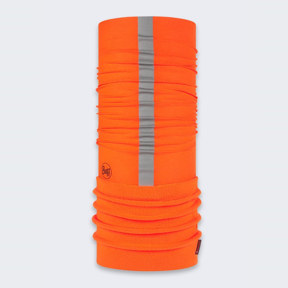 Komin wielofunkcyjny z polaru z elementami odblaskowymi Buff Safety Polar Reflective Orange Fluor