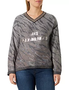 Betty Barclay Damski sweter 5783/1211, szary/wielbłąd, 40 (DE) - Swetry damskie - miniaturka - grafika 1