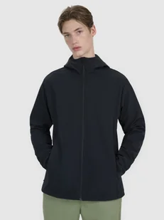 Męski softshell z kapturem 4F 4FWSS25TSOFM324 - czarny - Kurtki męskie - miniaturka - grafika 1