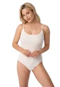 Komplety bielizny - Body damskie z prążkowanej bawełny na ramięczkach TIA ecru  L - miniaturka - grafika 1