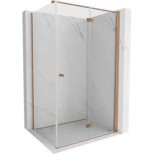 Mexen Mist-F kabina prysznicowa składana prawa 90 x 120 cm, transparent, miedź szczotkowana - 8A6T-090-120-65-00-P - Kabiny prysznicowe - miniaturka - grafika 1