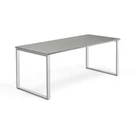 Biurka - Biurko QBUS, rama O, 1800x800 mm, srebrna rama, jasnoszary - miniaturka - grafika 1