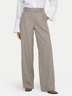 Spodnie damskie - ONLY Spodnie materiałowe Linda 15336761 Beżowy Straight Fit - miniaturka - grafika 1