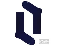 Skarpetki męskie - Granatowe skarpetki z bawełny organicznej - miniaturka - grafika 1