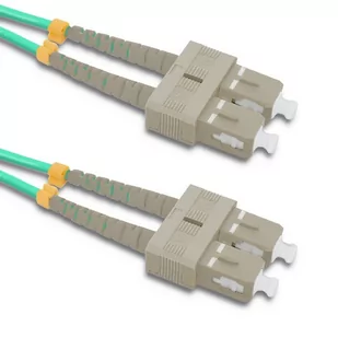 Qoltec Patchcord Światłowodowy SC/UPC-SC/UPC MM 50/125 OM4 10m 54356 - Patchcordy - miniaturka - grafika 1