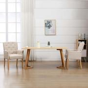 Krzesła - vidaXL Krzesło stołowe z podłokietnikami, beżowe, obite tkaniną - miniaturka - grafika 1