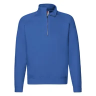 Bluzy męskie - Bluza męska Zip Neck Premium Fruit of the Loom - Niebieski S - miniaturka - grafika 1