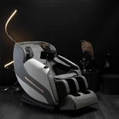 Fotele - Fotel Masujący VX MAX Wypoczynkowy Relaksacyjny Szary Ekoskóra Nowoczesny - miniaturka - grafika 1