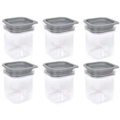 Pojemniki kuchenne - Zestaw 6 Pojemników Kuchennych Hamburg 1,6 L Szary - miniaturka - grafika 1