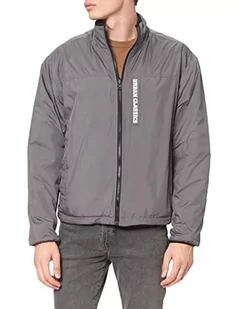 Urban Classics Męska kurtka dwustronna, kurtka zimowa z podszewką Sherpa, kurtka przejściowa z kieszeniami na zamek błyskawiczny, nadruk logo, rozmiar S do 5XL, ciemny khaki/asfaltowy, 3XL - Kurtki męskie - miniaturka - grafika 1