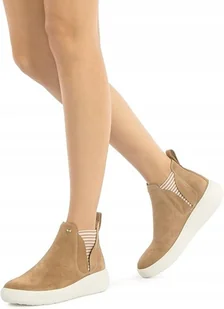 PANAMA JACK DAMSKIE BEŻOWE BOTKI NA PŁASKIEJ PODESZWIE Z PASKAMI 37 JTB - Botki damskie - miniaturka - grafika 1