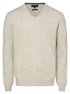 Swetry męskie - Andrew James - Sweter męski z czystego kaszmiru, beżowy - miniaturka - grafika 1