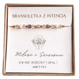 Bransoletka z intencją Miłość i Szczęście, kwarc, opal, ametyst - Bransoletki - miniaturka - grafika 1