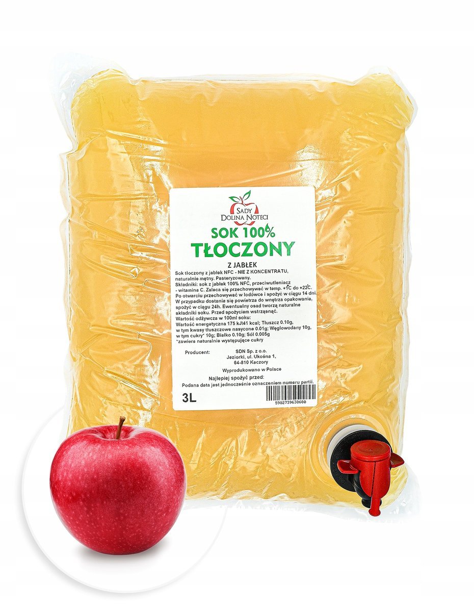 Sok jabłkowy NFC tłoczony bezpośrednio z jabłek 2L
