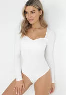 Body - Białe Body z Kwadratowym Dekoltem Phicise - miniaturka - grafika 1