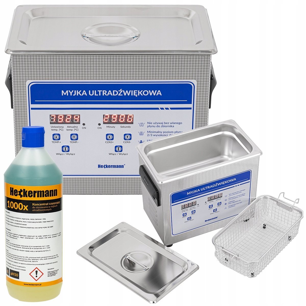 2 x MYJKA WANNA ULTRADŹWIĘKOWA Z KOSZEM DO MYCIA CZĘŚCI 3,2L