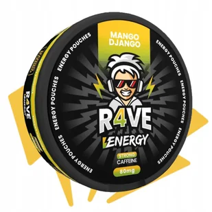 MANGO DJANGO Woreczki Energetyczne R4VE Snusy z Kofeina BEZ CUKRU 80mg - Gumy do żucia, lizaki, dropsy - miniaturka - grafika 1